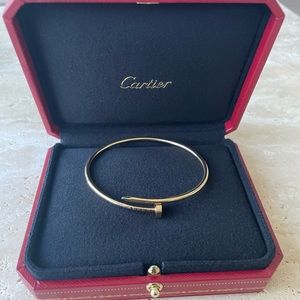 New Authentic Cartier JUSTE UN CLOU BRACELET, Size 17